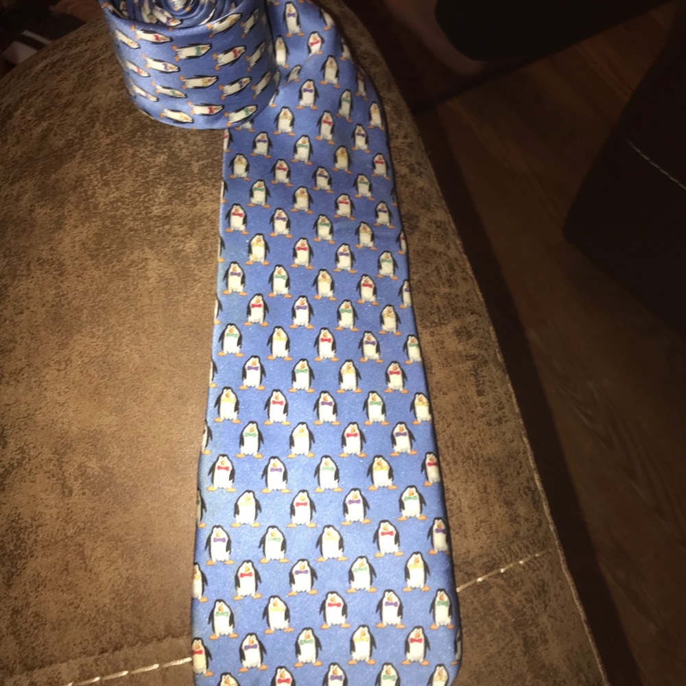 Blue penguin neck tie